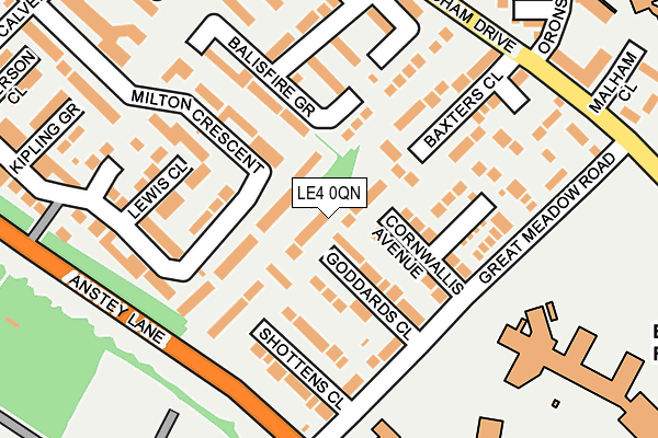 LE4 0QN map - OS OpenMap – Local (Ordnance Survey)