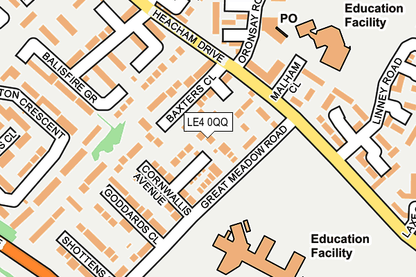 LE4 0QQ map - OS OpenMap – Local (Ordnance Survey)