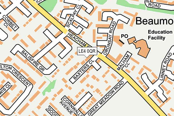 LE4 0QR map - OS OpenMap – Local (Ordnance Survey)