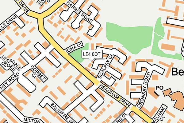 LE4 0QT map - OS OpenMap – Local (Ordnance Survey)