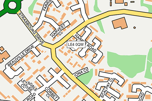 LE4 0QW map - OS OpenMap – Local (Ordnance Survey)