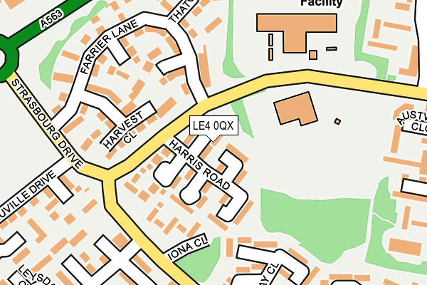 LE4 0QX map - OS OpenMap – Local (Ordnance Survey)