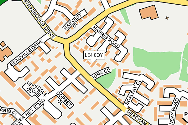 LE4 0QY map - OS OpenMap – Local (Ordnance Survey)