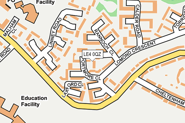 LE4 0QZ map - OS OpenMap – Local (Ordnance Survey)