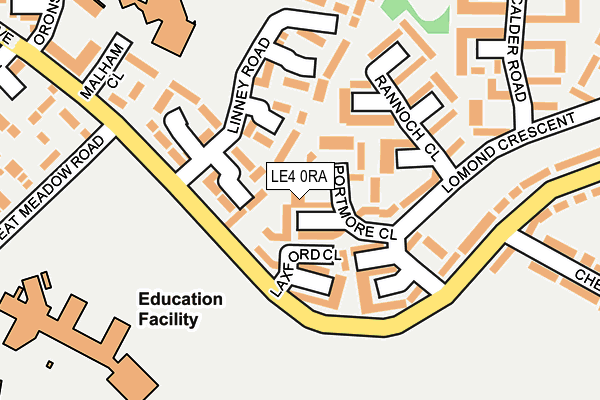 LE4 0RA map - OS OpenMap – Local (Ordnance Survey)
