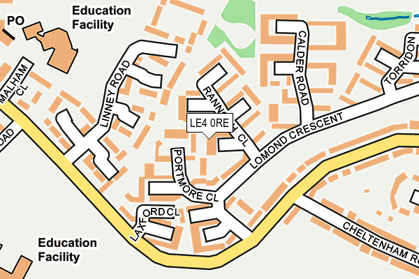 LE4 0RE map - OS OpenMap – Local (Ordnance Survey)