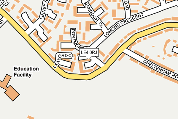 LE4 0RJ map - OS OpenMap – Local (Ordnance Survey)