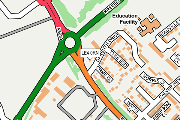 LE4 0RN map - OS OpenMap – Local (Ordnance Survey)