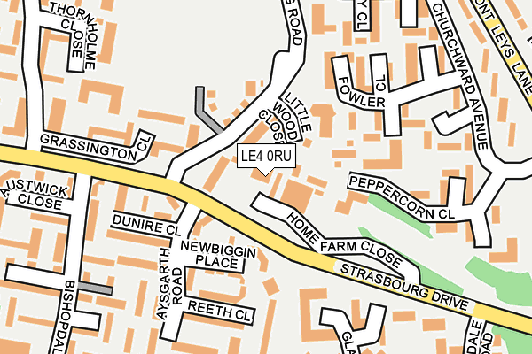 LE4 0RU map - OS OpenMap – Local (Ordnance Survey)