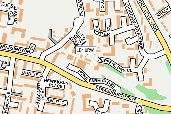 LE4 0RW map - OS OpenMap – Local (Ordnance Survey)