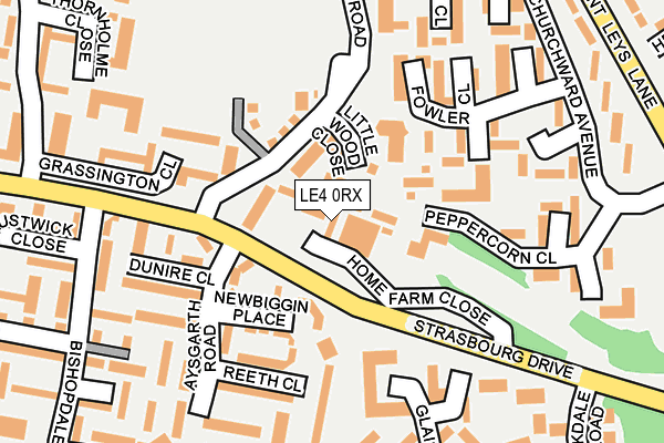 LE4 0RX map - OS OpenMap – Local (Ordnance Survey)