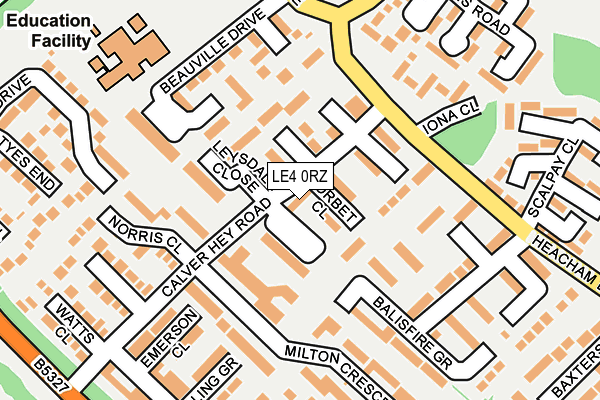 LE4 0RZ map - OS OpenMap – Local (Ordnance Survey)
