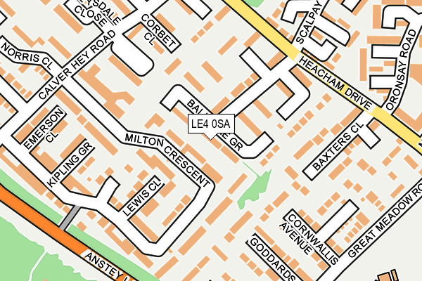 LE4 0SA map - OS OpenMap – Local (Ordnance Survey)