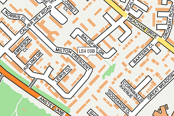 LE4 0SB map - OS OpenMap – Local (Ordnance Survey)