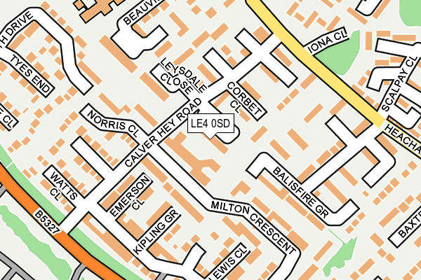 LE4 0SD map - OS OpenMap – Local (Ordnance Survey)