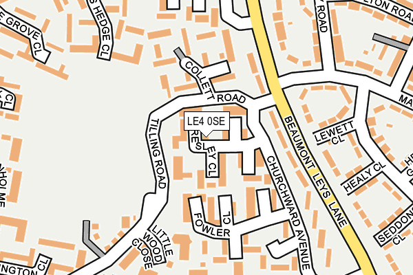 LE4 0SE map - OS OpenMap – Local (Ordnance Survey)