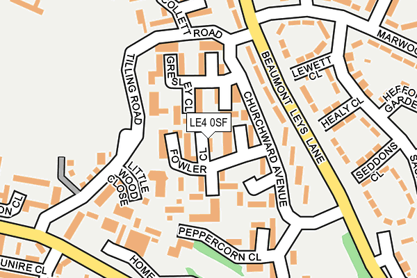 LE4 0SF map - OS OpenMap – Local (Ordnance Survey)