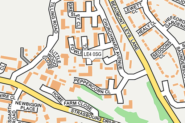 LE4 0SG map - OS OpenMap – Local (Ordnance Survey)