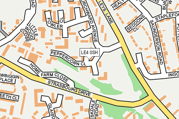 LE4 0SH map - OS OpenMap – Local (Ordnance Survey)