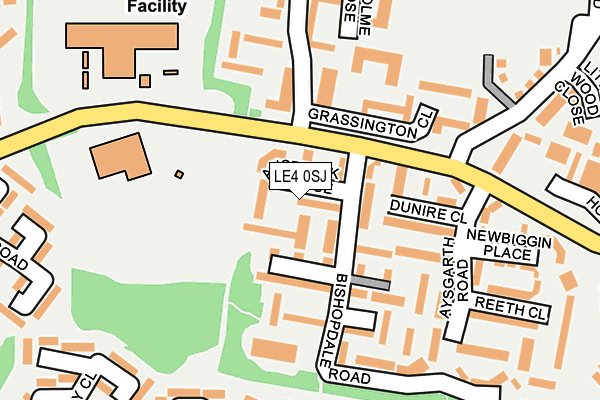 LE4 0SJ map - OS OpenMap – Local (Ordnance Survey)
