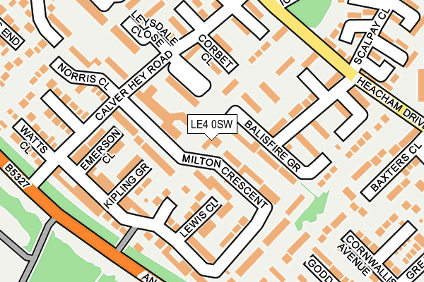 LE4 0SW map - OS OpenMap – Local (Ordnance Survey)
