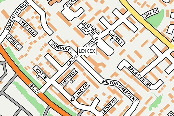 LE4 0SX map - OS OpenMap – Local (Ordnance Survey)