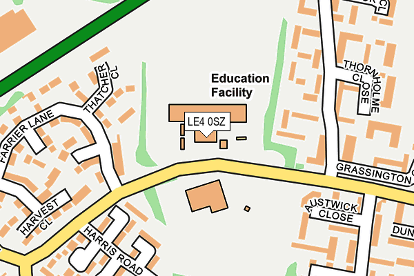 LE4 0SZ map - OS OpenMap – Local (Ordnance Survey)