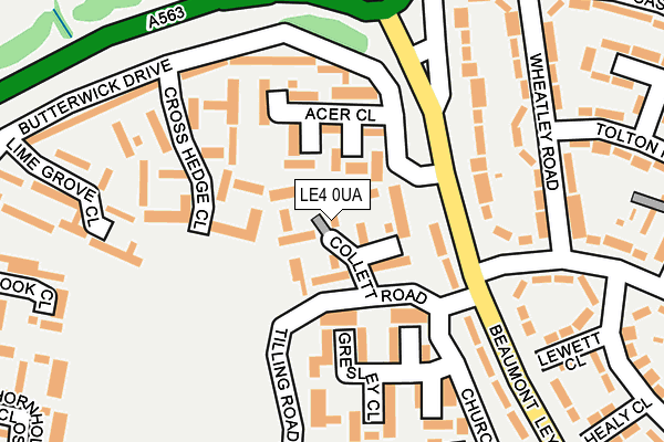 LE4 0UA map - OS OpenMap – Local (Ordnance Survey)