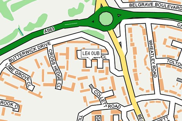 LE4 0UB map - OS OpenMap – Local (Ordnance Survey)