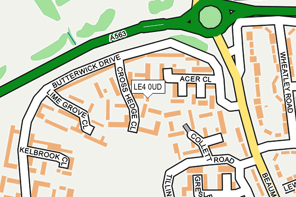LE4 0UD map - OS OpenMap – Local (Ordnance Survey)