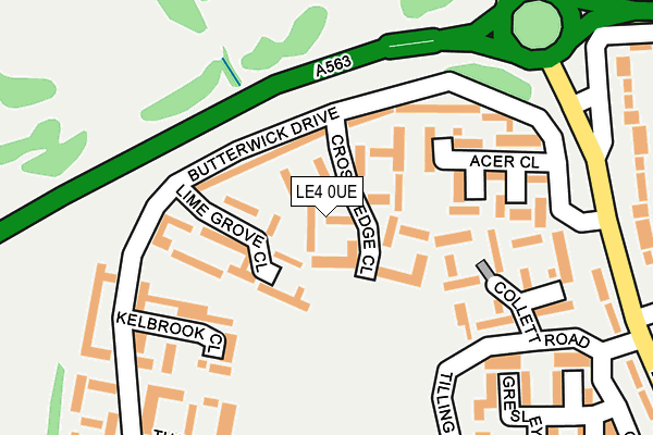 LE4 0UE map - OS OpenMap – Local (Ordnance Survey)