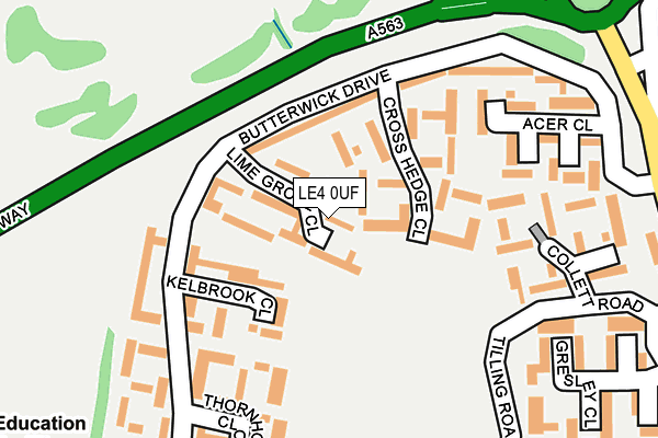 LE4 0UF map - OS OpenMap – Local (Ordnance Survey)