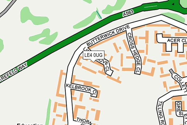 LE4 0UG map - OS OpenMap – Local (Ordnance Survey)