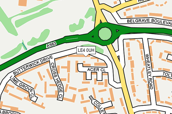 LE4 0UH map - OS OpenMap – Local (Ordnance Survey)