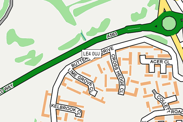LE4 0UJ map - OS OpenMap – Local (Ordnance Survey)