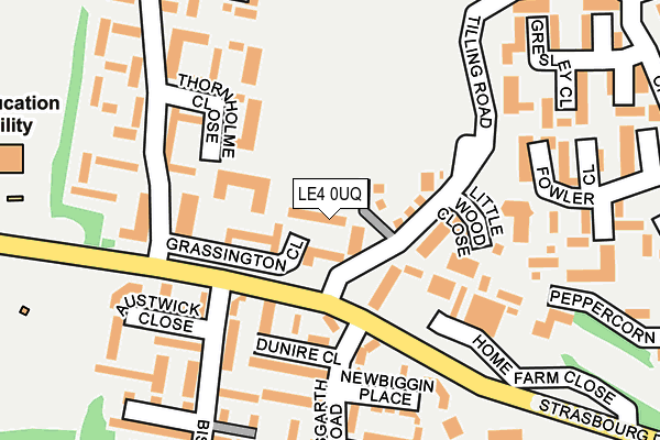 LE4 0UQ map - OS OpenMap – Local (Ordnance Survey)