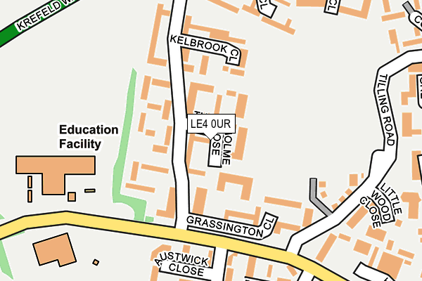 LE4 0UR map - OS OpenMap – Local (Ordnance Survey)