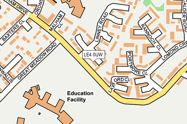 LE4 0UW map - OS OpenMap – Local (Ordnance Survey)