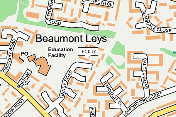 LE4 0UY map - OS OpenMap – Local (Ordnance Survey)