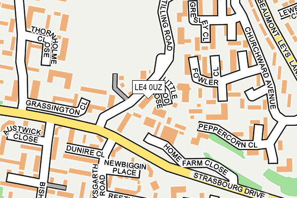 LE4 0UZ map - OS OpenMap – Local (Ordnance Survey)