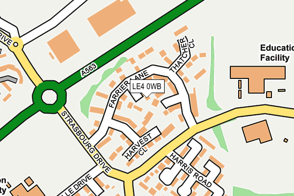 LE4 0WB map - OS OpenMap – Local (Ordnance Survey)