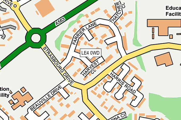 LE4 0WD map - OS OpenMap – Local (Ordnance Survey)