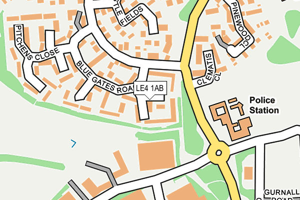 LE4 1AB map - OS OpenMap – Local (Ordnance Survey)