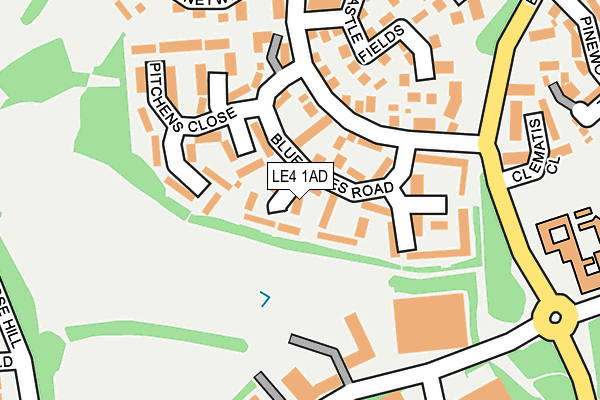 LE4 1AD map - OS OpenMap – Local (Ordnance Survey)