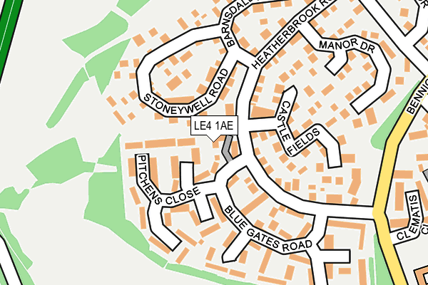 LE4 1AE map - OS OpenMap – Local (Ordnance Survey)