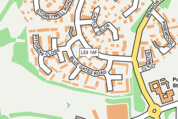 LE4 1AF map - OS OpenMap – Local (Ordnance Survey)
