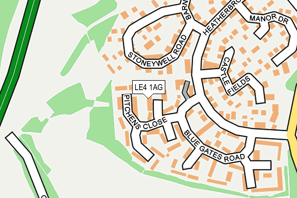 LE4 1AG map - OS OpenMap – Local (Ordnance Survey)