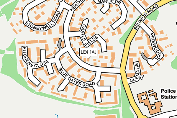 LE4 1AJ map - OS OpenMap – Local (Ordnance Survey)