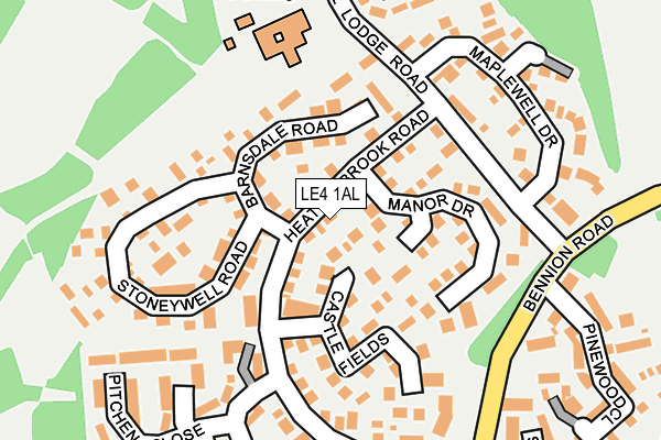 LE4 1AL map - OS OpenMap – Local (Ordnance Survey)