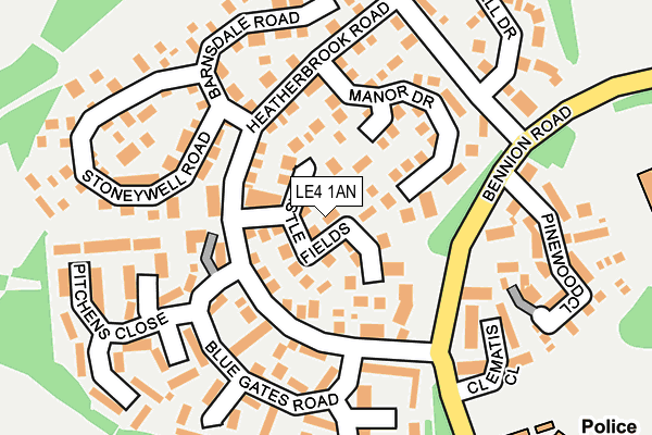 LE4 1AN map - OS OpenMap – Local (Ordnance Survey)